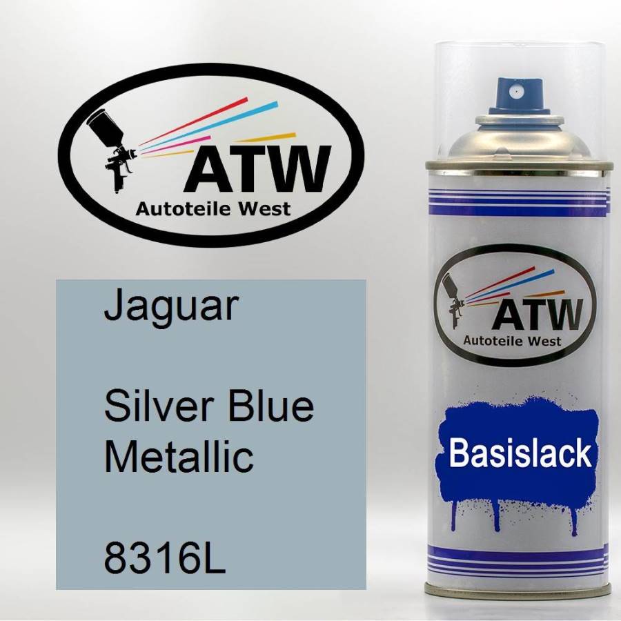 Jaguar, Silver Blue Metallic, 8316L: 400ml Sprühdose, von ATW Autoteile West.